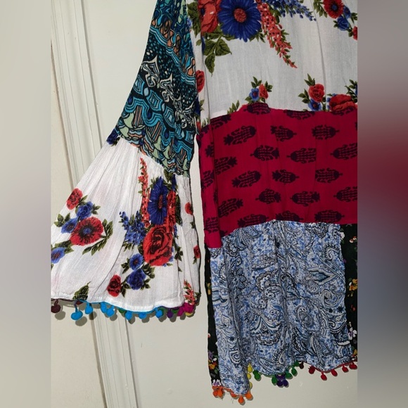Beautiful Boho Patchwork Paisley Print Tassel Shift Mini/Top - Picture 4 of 16
